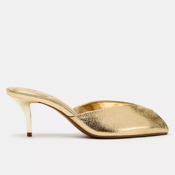 ZARA METALLIC EFFECT SANDALS - Picture 2 of 3